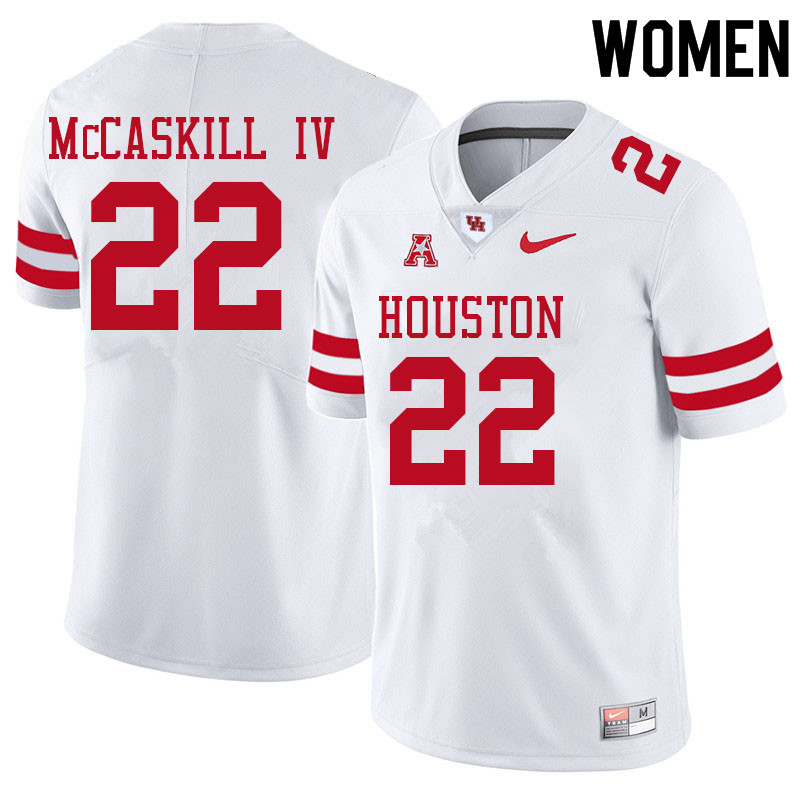 Women #22 Alton McCaskill IV Houston Cougars College Football Jerseys Sale-White